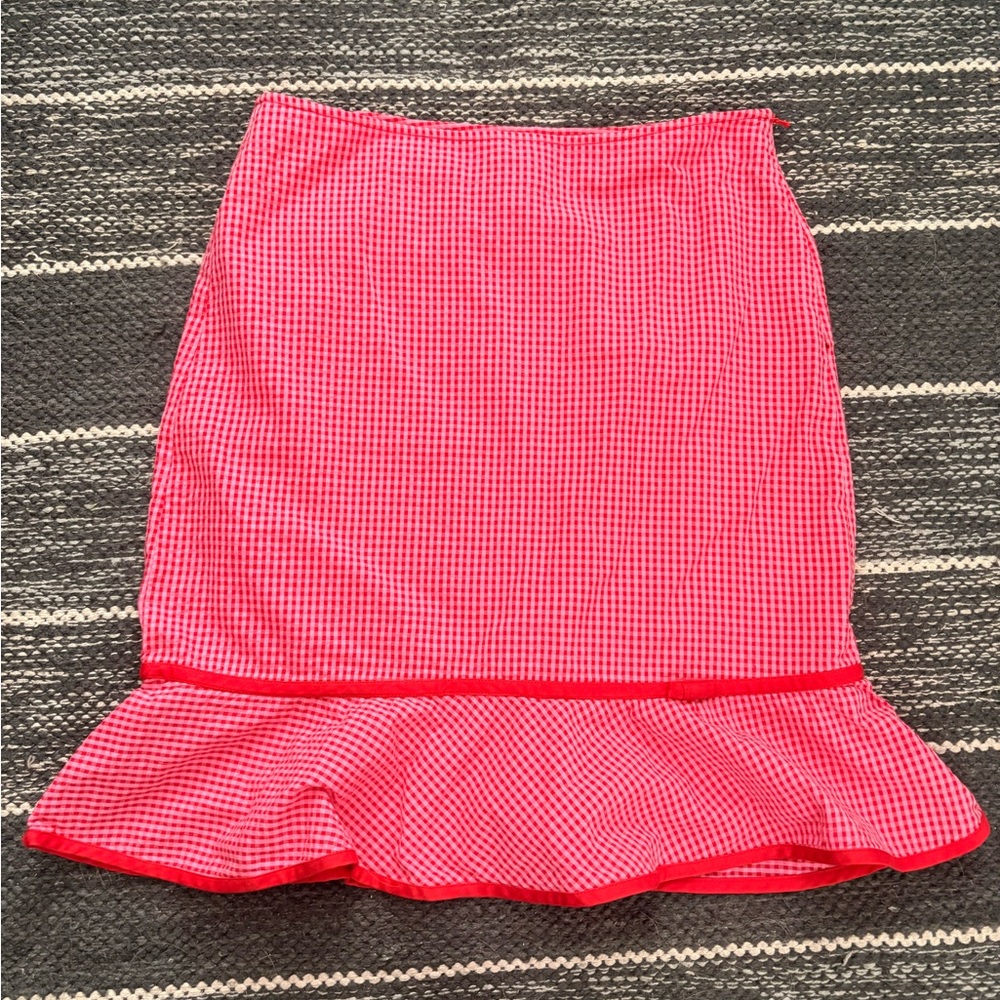 mac & jac Pink Gingham Pencil Skirt Womens 8